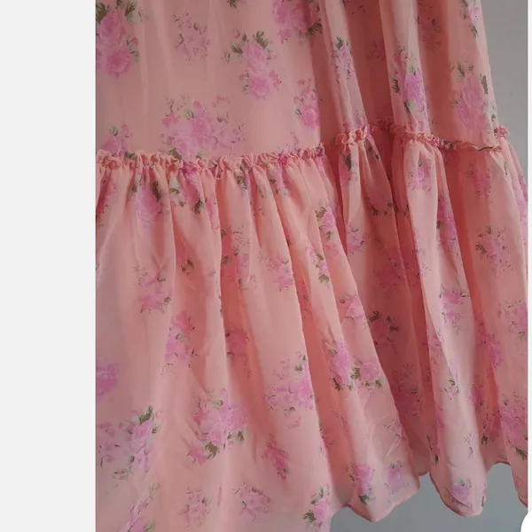 LoveShackFancy Pink Floral Midi Dress - Image 14