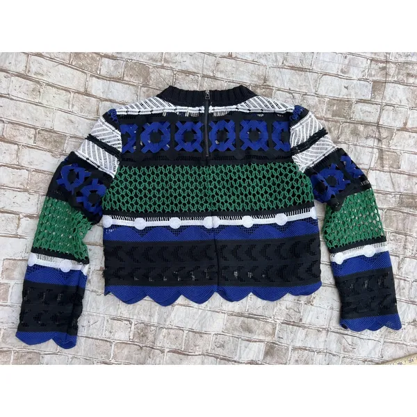 SEA New York Top 0 lace thick blue green crop Shirt street‎ wear Striped - Image 6