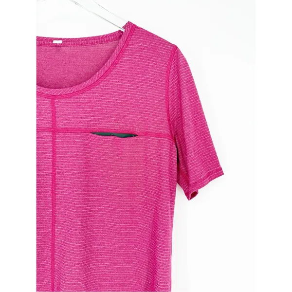 Lululemon Run Away Short Sleeve Tee Women's 8‎ Heathered Bumble Berry Activewear - Image 6