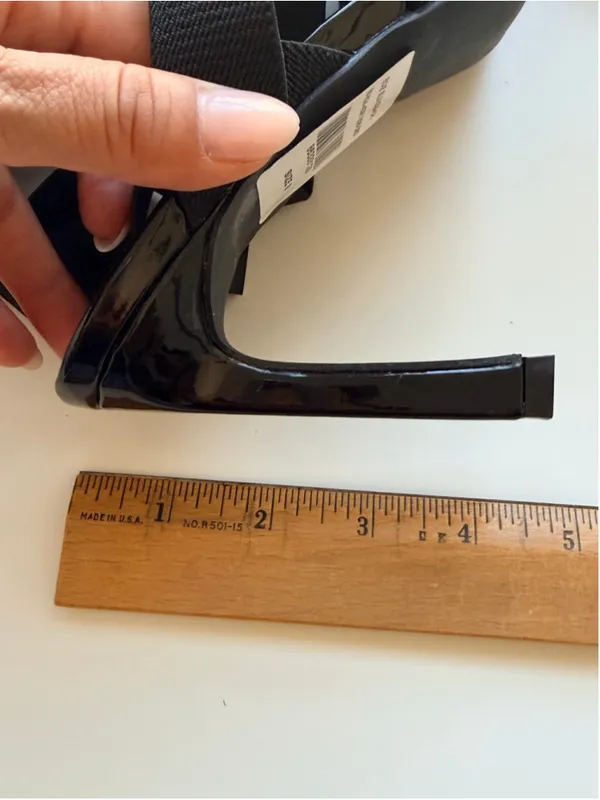 NY&C Edie Black Patent Pointed Toe Slingback Heels Size 8 - Image 5