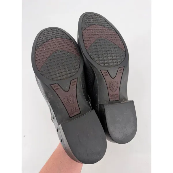 Ariat Clogs Women 8.5 Black Leather Beaded Whipstitch Western Boho Mules - Image 5