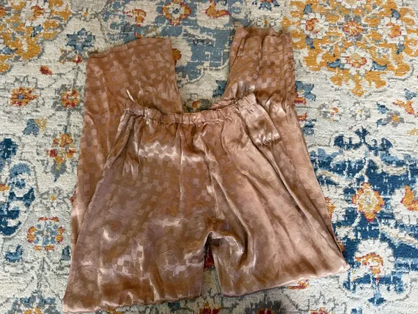 Vintage Gold checked wide legged pants Size M - Image 4