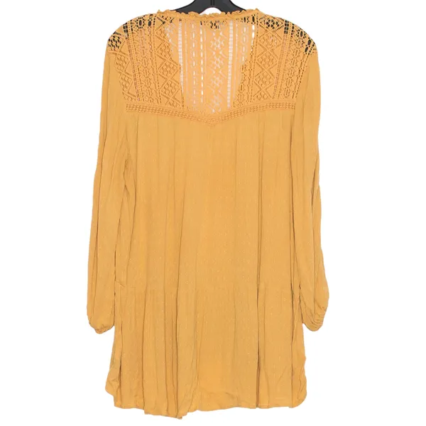 American Eagle Top Boho Cottage Prairie Romantic Hippie Fairy Folk Mustard Large - Image 2