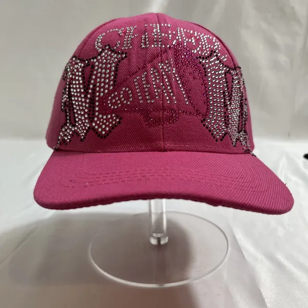 Cheer Mom Go Team Pink Ball Cap Women’s Hook & Loop Strap Bling Cheerleading - Image 2