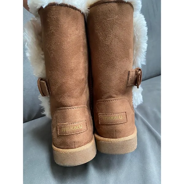 Makalu women's size 6 Gabrielle Chesnut textile/faux fur upper boots - Image 6