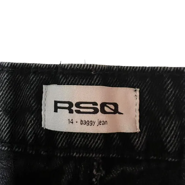 RSQ Womens Black Distressed "Baggy Jean" Denim Pants Size 14 - Image 5