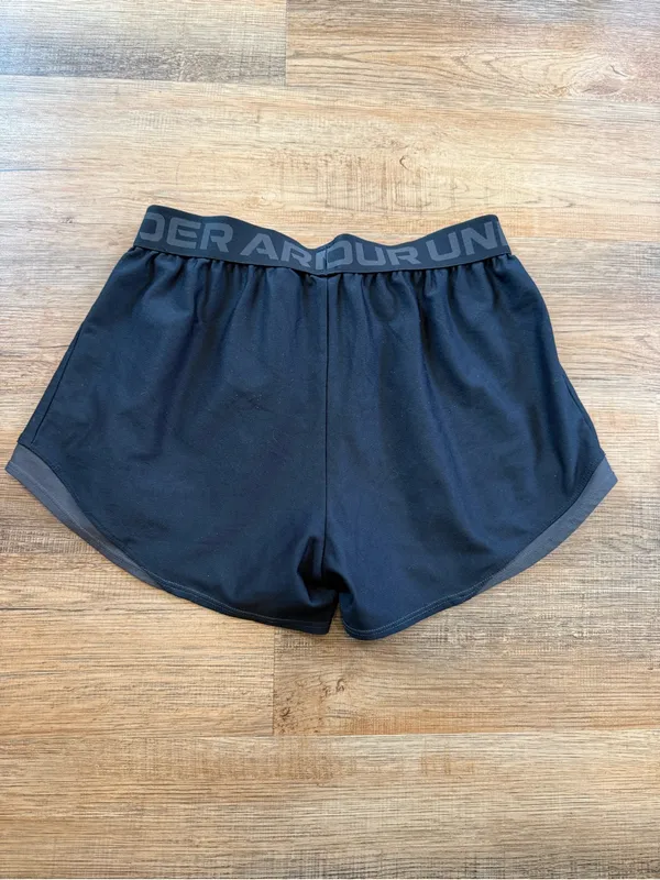 Under Armour Black Women's Athletic Running Shorts with Logo Waistband - Image 2