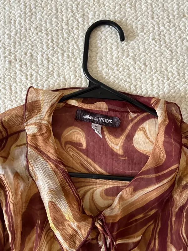 Urban Outfitters Brown Sheer Long Sleeve - Image 2