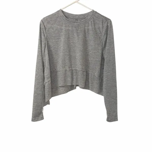 Velvet Vault Gray Pullover Lightweight Crop Top(Size Small) Gray - Image 7