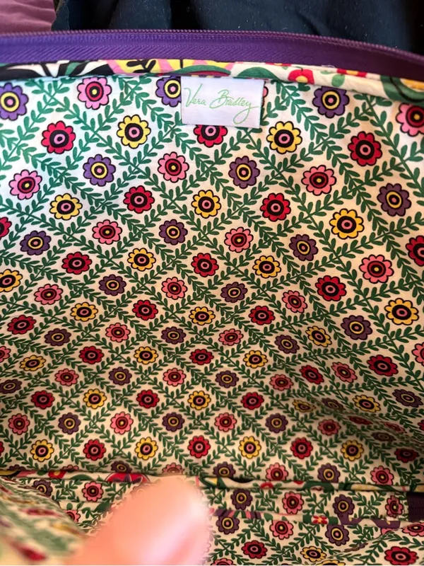 Vera Bradley Quilted Laptop Sleeve - Purple, Green & Pink Floral - Image 4
