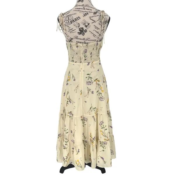 Showpo Wild Flowers Tie-Strap Cami Midi‎ Dress Size 4 Floral Y2K Garden Wedding - Image 3
