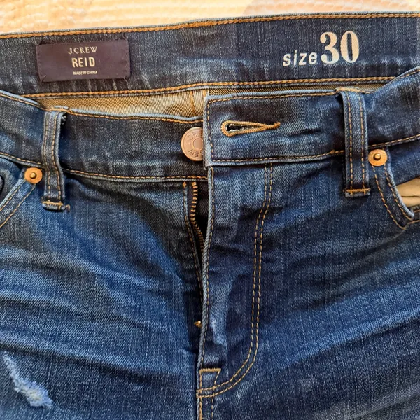 J.Crew Reid Skinny Jeans Size 30 (10) Medium Wash Distressed Stretch Denim - Image 8