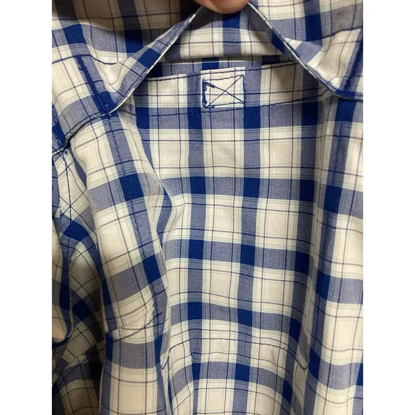 Duluth Trading DuluthFlex No Fly Zone Shirt Long Sleeve Plaid Blue Sz M - Image 6