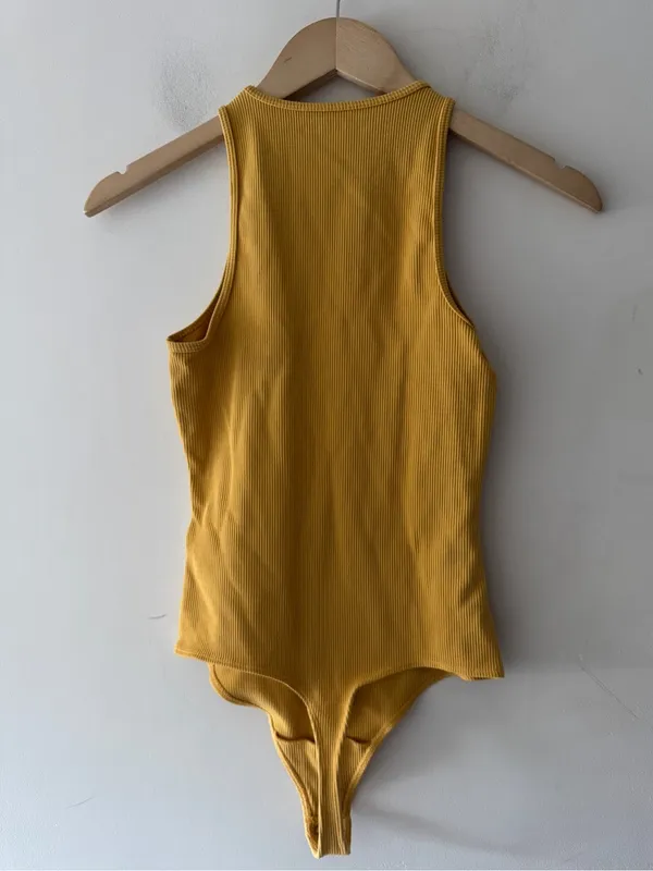 Abercrombie & Fitch Yellow Ribbed Bodysuit‎ - Image 3