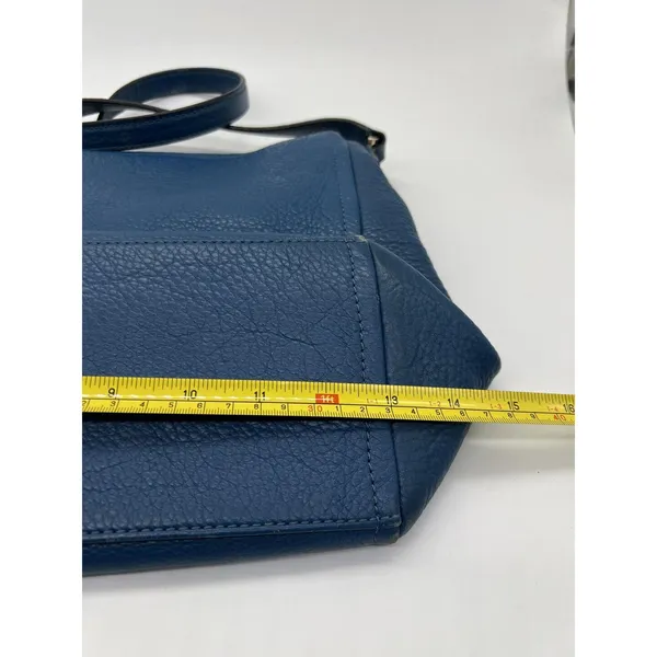 Kate Spade Crossbody Bag Womens Medium Blue Leather Zip Front Adjustable Strap - Image 10