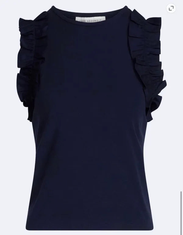 Ruffle trim preppy mixy tank top - Image 4