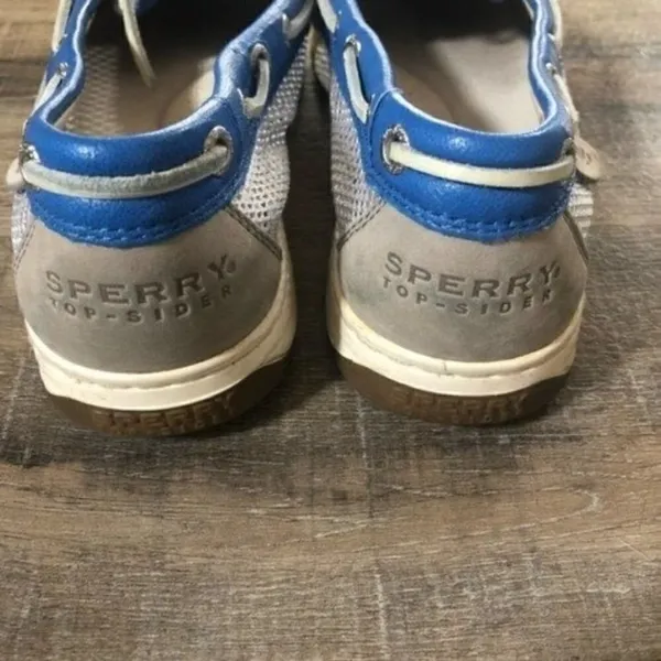 Sperry Topsider Mesh Side Leather Boat‎ Shoe with Bright Blue Detail 8 - Image 5