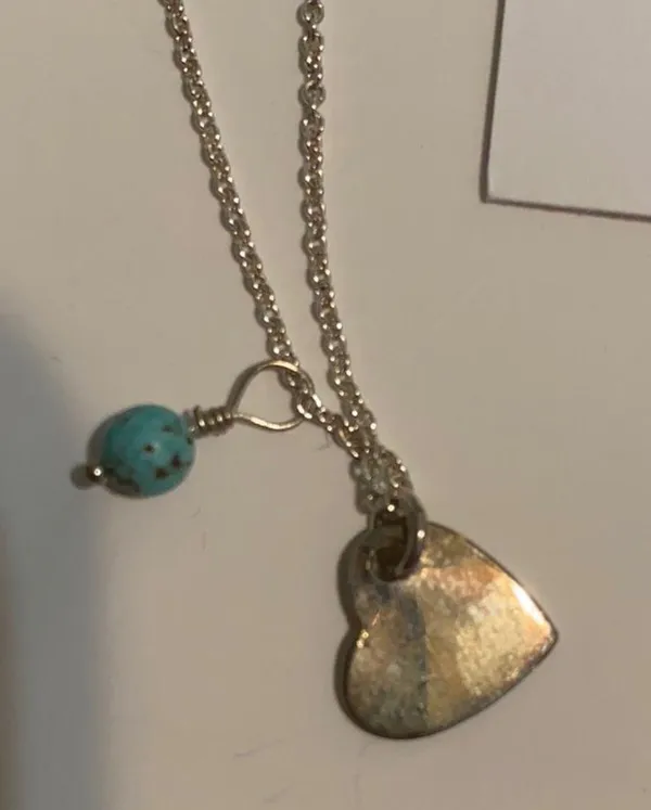 Turquoise Heart Zodiac Necklace♓️♐️♏️ Silver - Image 6
