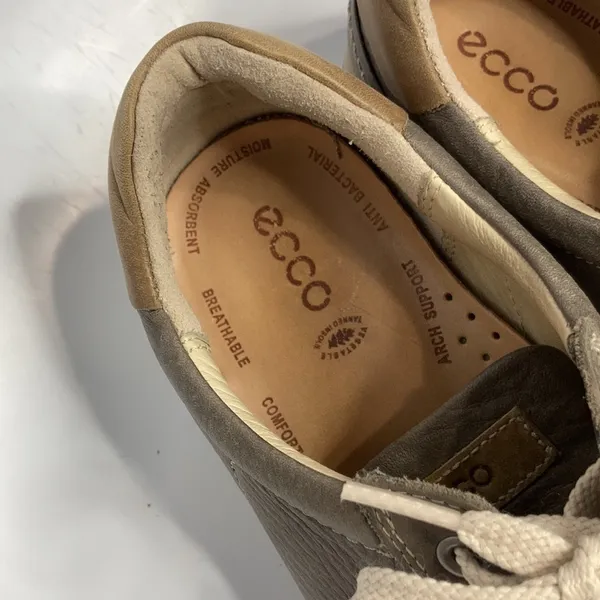 ECCO leather‎ sneakers gray brown size 41 - Image 3