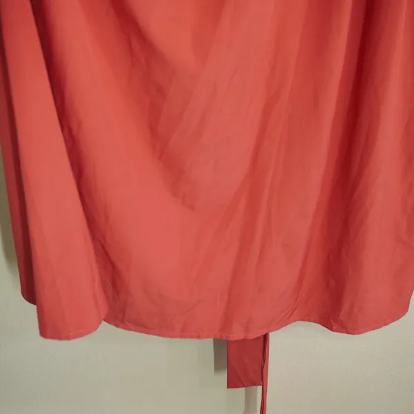 Halara XL Maxi Dress Coral Red V-Neck Tie Back Pockets Flowy Casual Sporty - Image 5