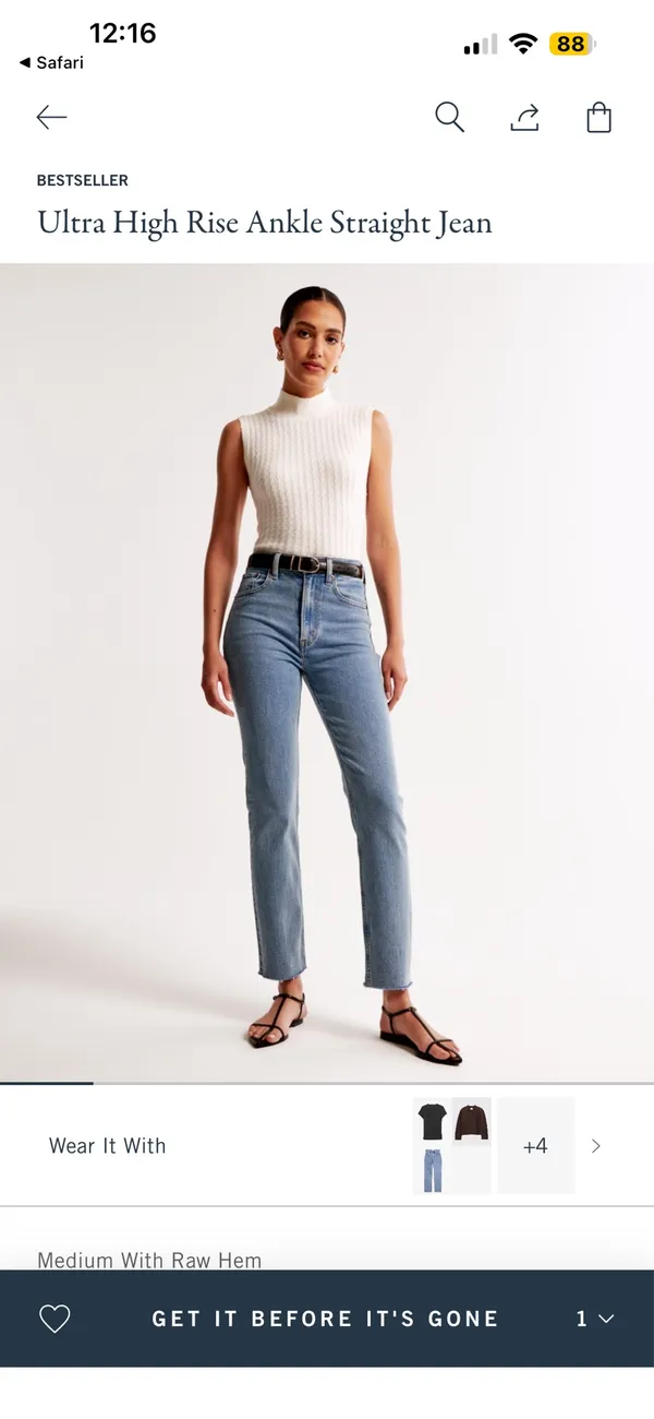 Abercrombie Ankle Straight Ultra High-Rise Curve Love - Image 4