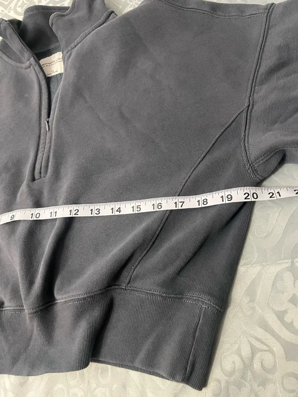 Abercrombie & Fitch Women's Slate gray Half-Zip Sweatshirt size XS - Image 6