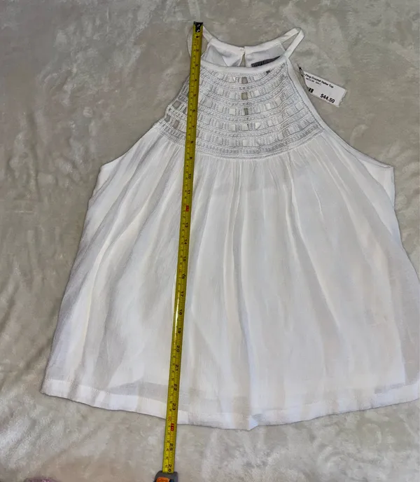 Wishlist Boho Crochet White Flowy Whimsical Tank Top Size Medium NWT - Image 3