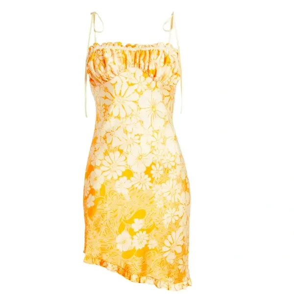 Free People Retro Daisy Asymmetric Slip dress Size Medium NWT - Image 2