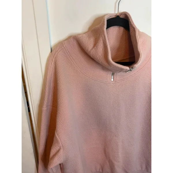 Calia Baby Pink Textured Quarter Zip Sweatshirt - Image 7