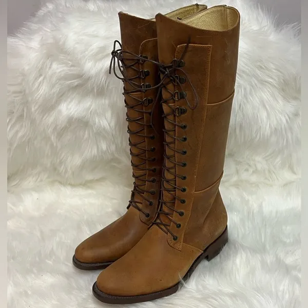 Je-Ver Lace-up Western‎ boots size 8 Fisherman Core Bin 21 - Image 2
