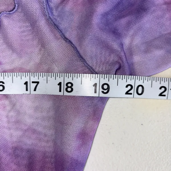Caution To The Wind Purple Mesh Blouse Tie Front Medium Cover Up Y2K 🩷 - Image 7