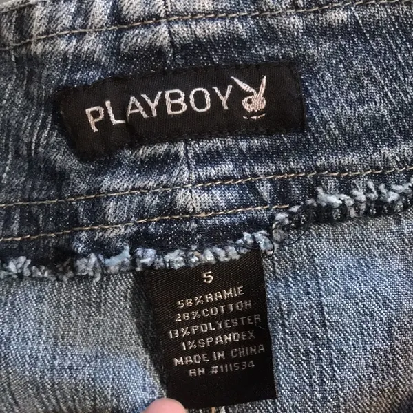 Playboy Bunny Jeans Size‎ 5 Blue Flare Cut Vintage Y2K Embroidered - Image 13