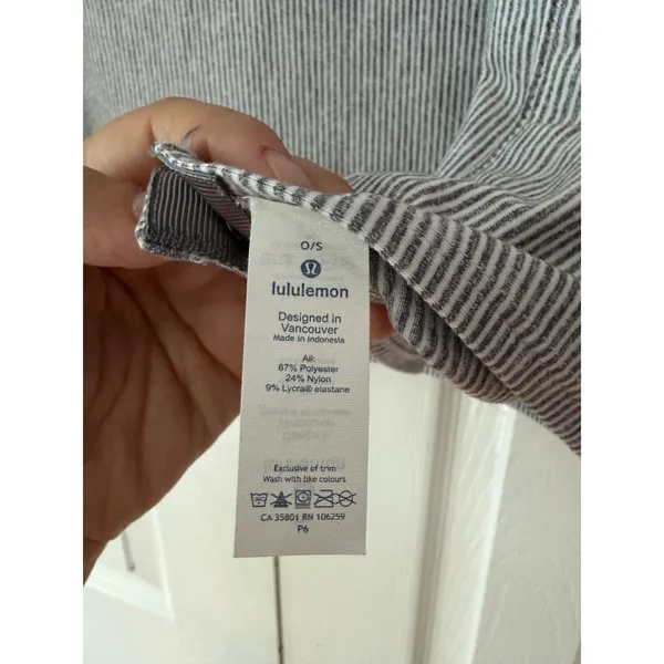 Lululemon‎ Vinyasa Scarf Grey White Micro Stripe Snap Wrap One Size O/S - Image 6