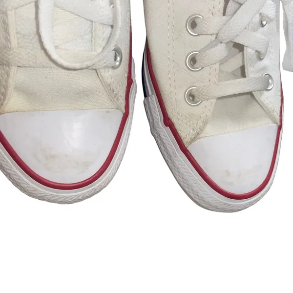 Converse Chuck Taylor All Star Low Top Sneakers Shoes White Canvas Women SZ 8 - Image 6