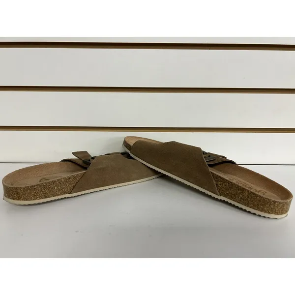Yokono Women's Brown Leather Suede Wedge Sandals Size 9 Shoes Buckled Strap - Image 8