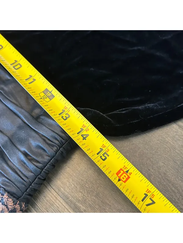 Vintage Talbots Black Velvet Lace Maxi Dress Sheer Mesh Bow Size 8 Dark Romantic - Image 8