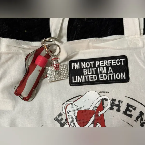 Handmade I’m not perfect‎ but I’m limited edition tote - Image 4