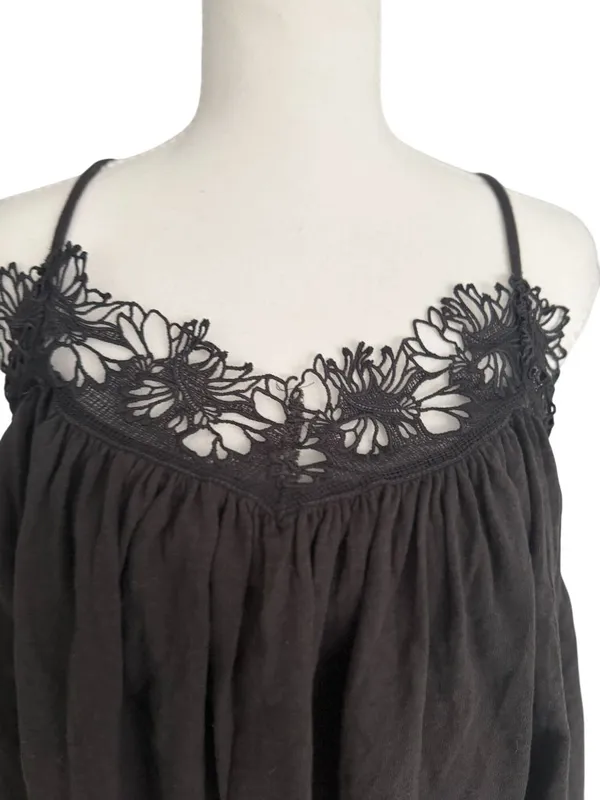 FREE PEOPLE Black Floral Swing Tank Top Size Small NEW NWT - Image 2