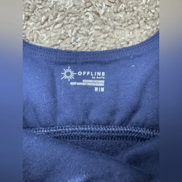 Aerie Offline Blue Terry Cloth Recharge Sports Bra - Image 3