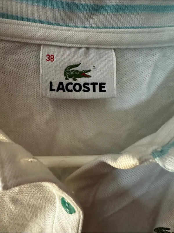 Lacoste Womens White Slim Fit Cotton Stretch Pique Short Sleeve Polo Shirt F4811 - Image 5