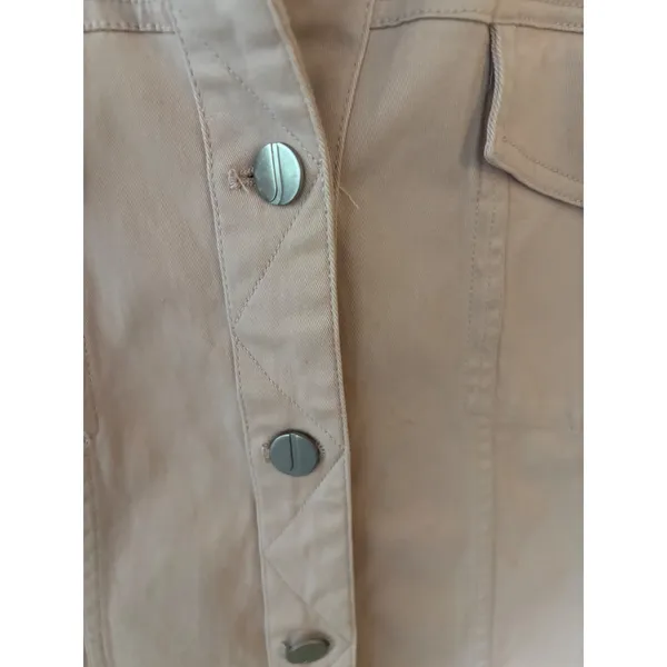 Jones New York Signature Women Light Pink Button Front Twill Jacket‎ Size Medium - Image 2