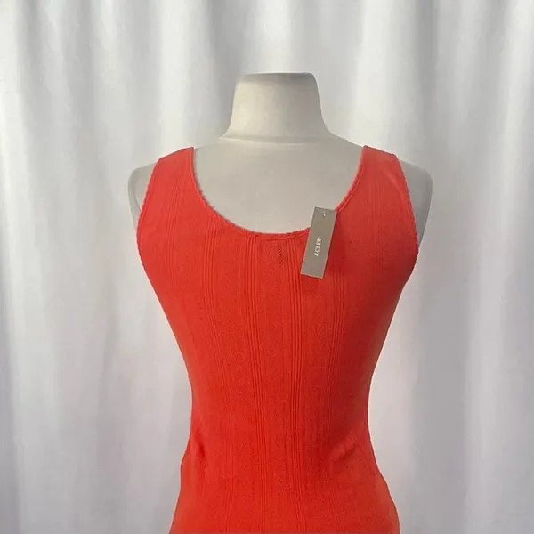 NWT!! J. CREW Pointelle Tank Top Scoop Neck Solid Orange Aperitif Red XX-Small‎ - Image 10