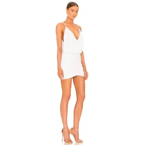 Retrofête Dress Women XXL White‎ Kai Dress Mini Ruched V-Neck Jersey NWT - Image 3