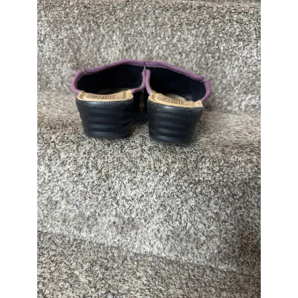 FLY FLOT Purple Velvet Slippers Made‎ In Italy Anti-Shock Leather Size 41/10 - Image 4