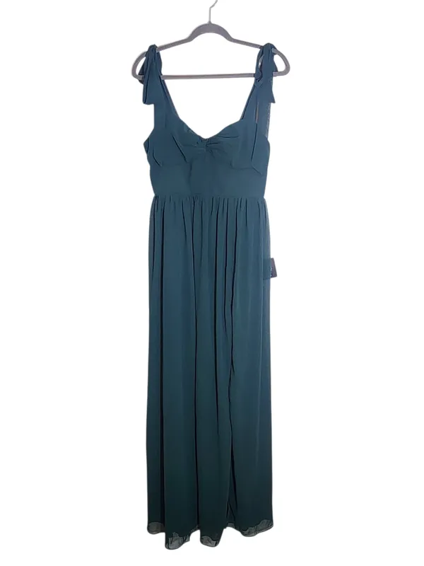 Lulus Green Chiffon Formal Dress with Tie Straps Size Large NWT Wedding Guest - Image 2