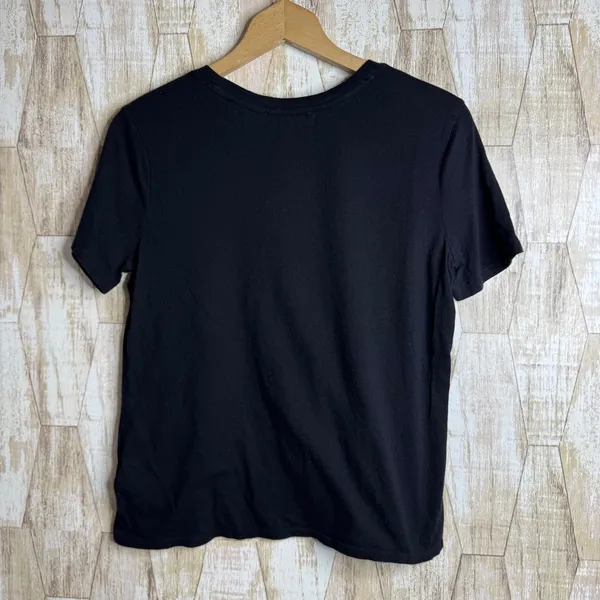 Forever 21 Womens Black Short Sleeve‎ Crew Neck Cotton Modal T-Shirt Size Medium - Image 2