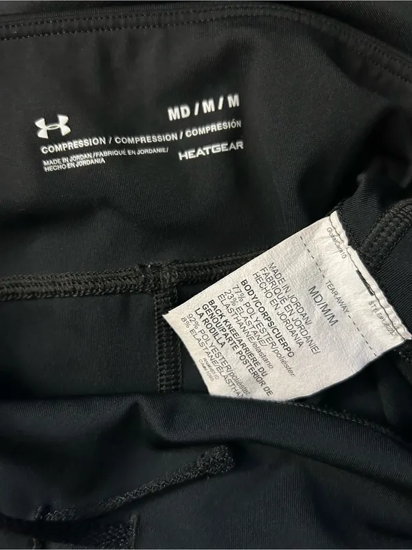 Under Armour Black and White Performance Compression Leggings MD - Image 7