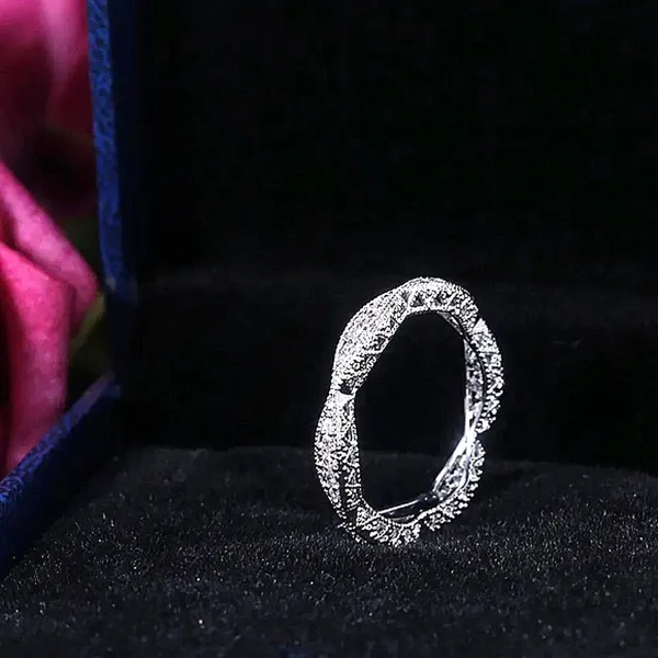 Women's‎ Gold-Plated-925 Eternity Simulated Diamond Engagement Band Ring … - Image 8