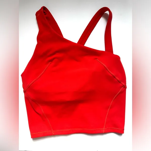 Lululemon Women's Everlux Asymmetrical Tennis Tank Top red Sz‎ 0 - Image 3