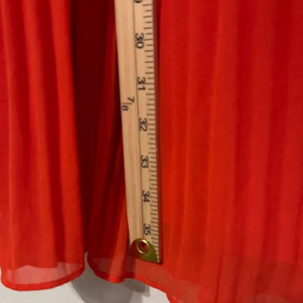Anthropologie Maeve Edie Pleated Swing Dress Size 8 Orange - Image 10